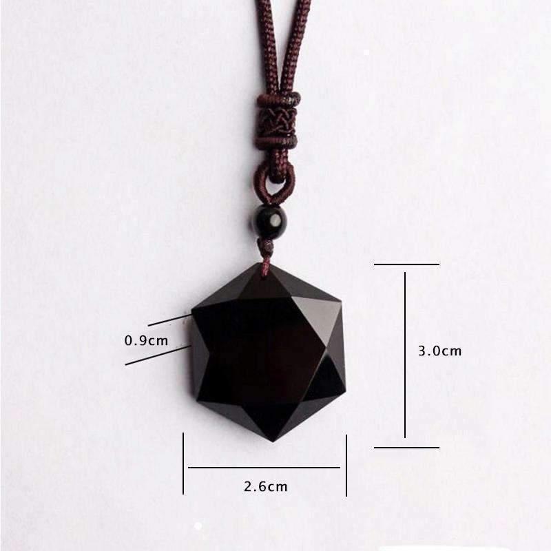 Hexagonal Obsidian Necklace