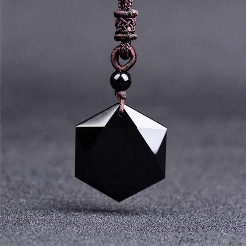 Hexagonal Obsidian Necklace